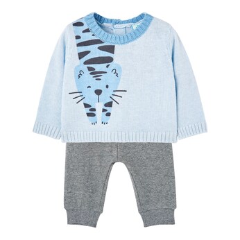 2-tlg. Set Strickpullover und Jogginghose Tiger