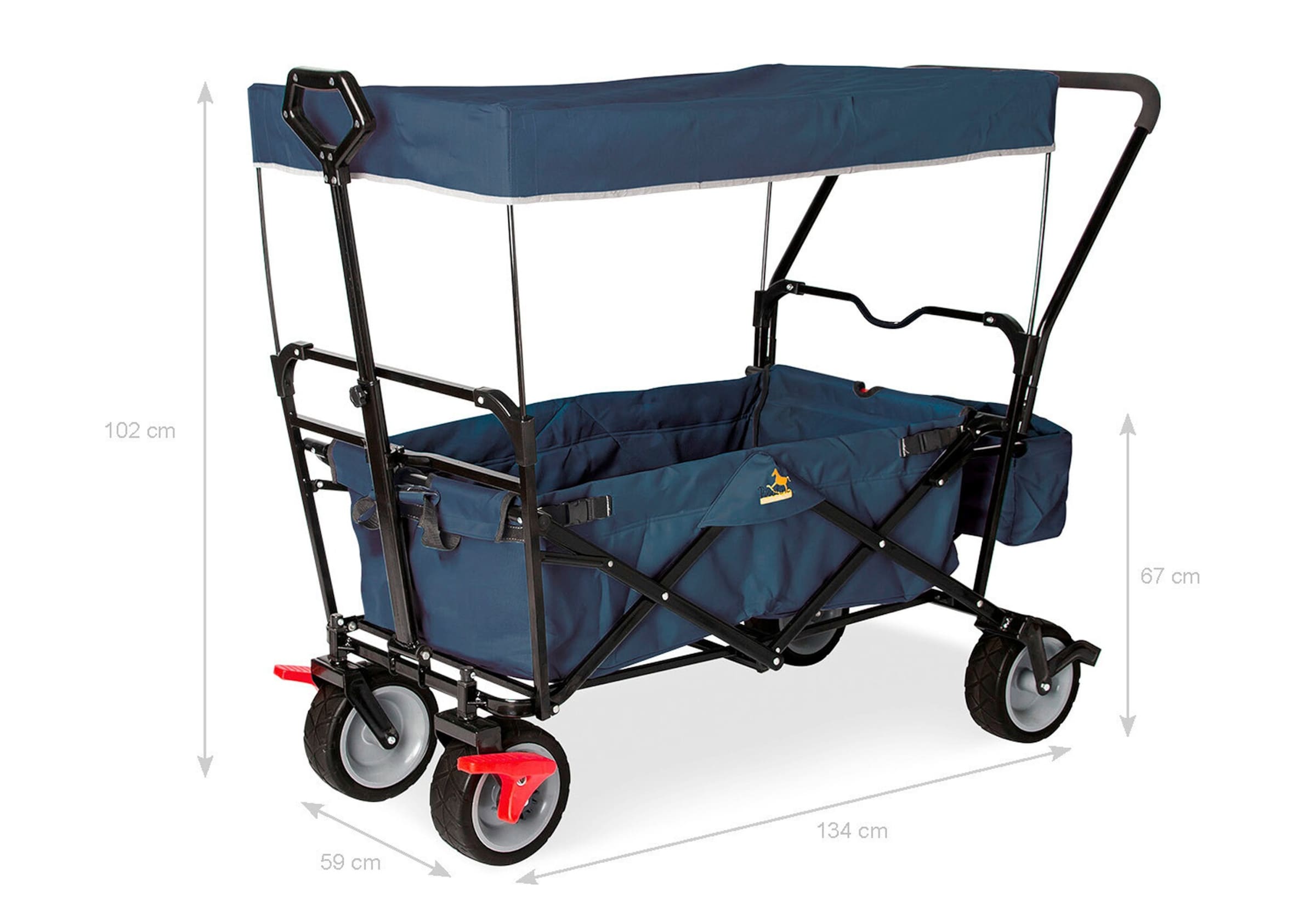 Pinolino Klappbollerwagen „Paxi dlx Comfort” mit Bremse, marineblau