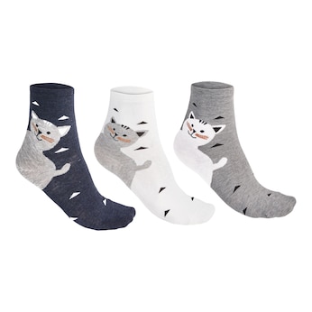 Chaussettes chats « Lilly », 3 paires