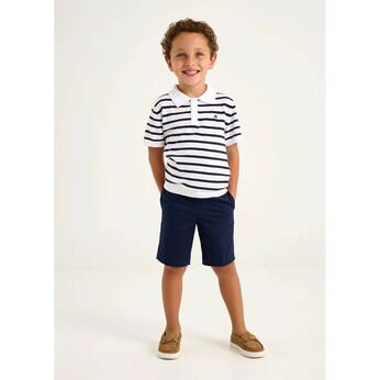 Polo-T-Shirt Ringel Feinstrick