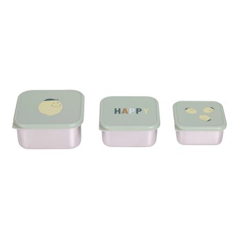 3-tlg. Snackboxset aus Edelstahl