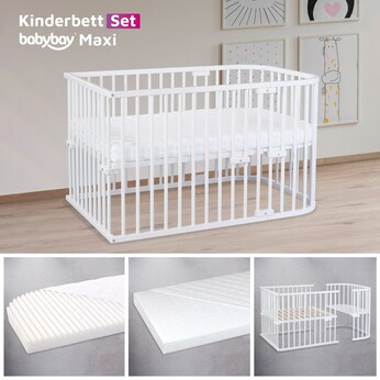 Bundle Beistellbett Maxi inkl. Matratze Klima Wave und Kinderbettumbausatz inkl. Matratze MediTex® extraluftig