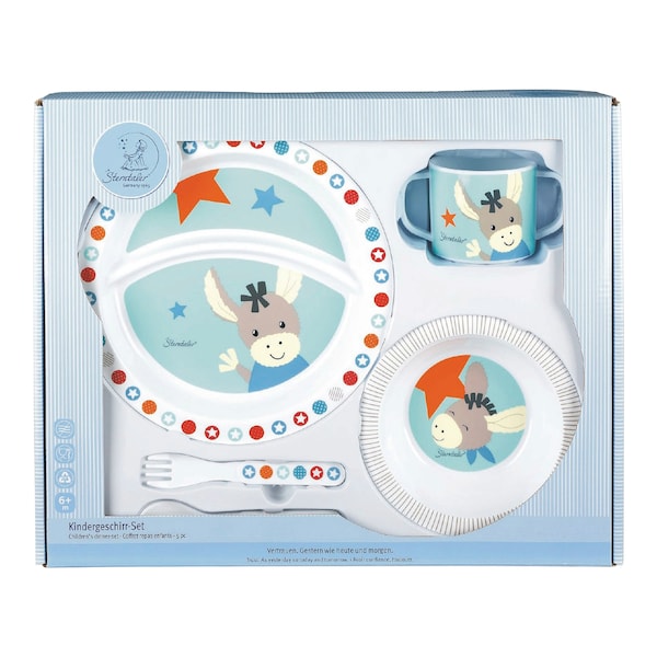 Sterntaler 5tlg. Kindergeschirr-Set Esel Emmi blau