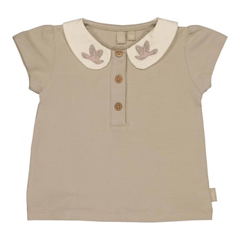 T-shirt avec col Claudine oiseaux