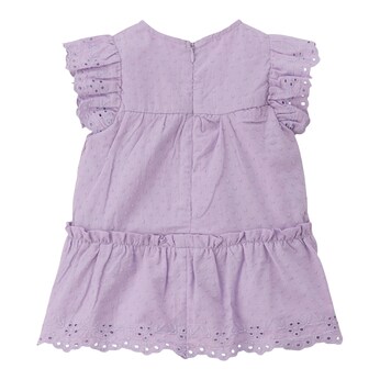 Kleid Flügelarm Lochstickerei