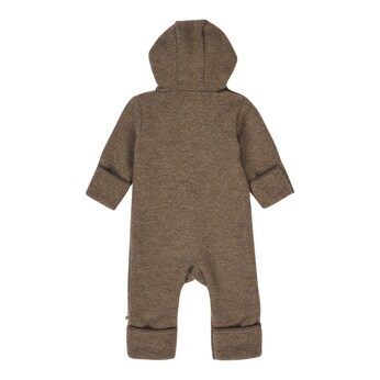 Wollfleece-Overall mit Klappfuß und Kapuze mit Ohren