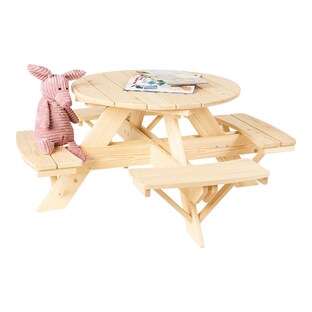 Ensemble table et bancs enfant Nicki rond