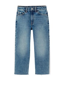 Gerade Jeans Mädchen Herzstickerei hinten, Bundweite verstellbar