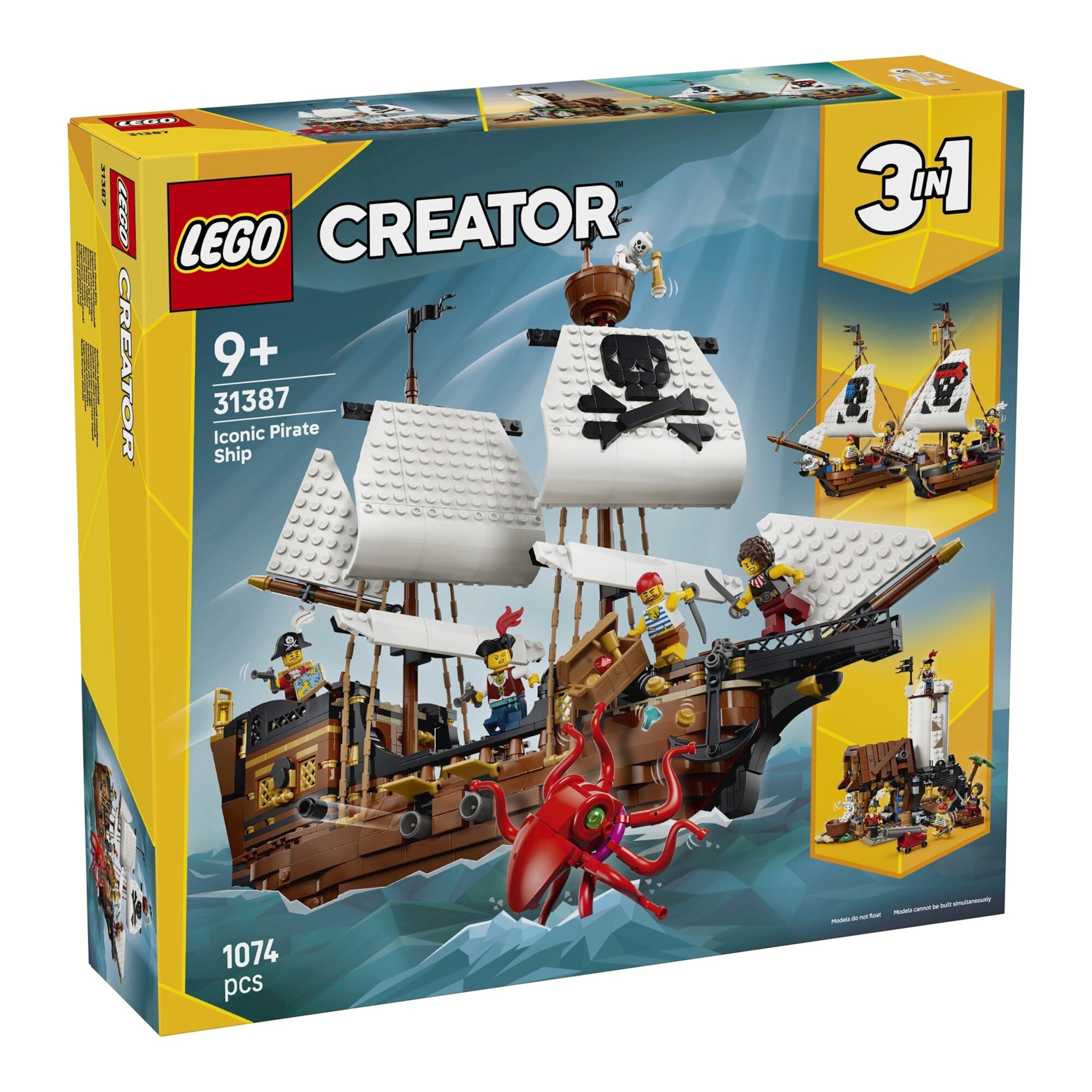 Lego Creator 3-in-1 Iconic Pirate Ship - 1074 Piece Building Set