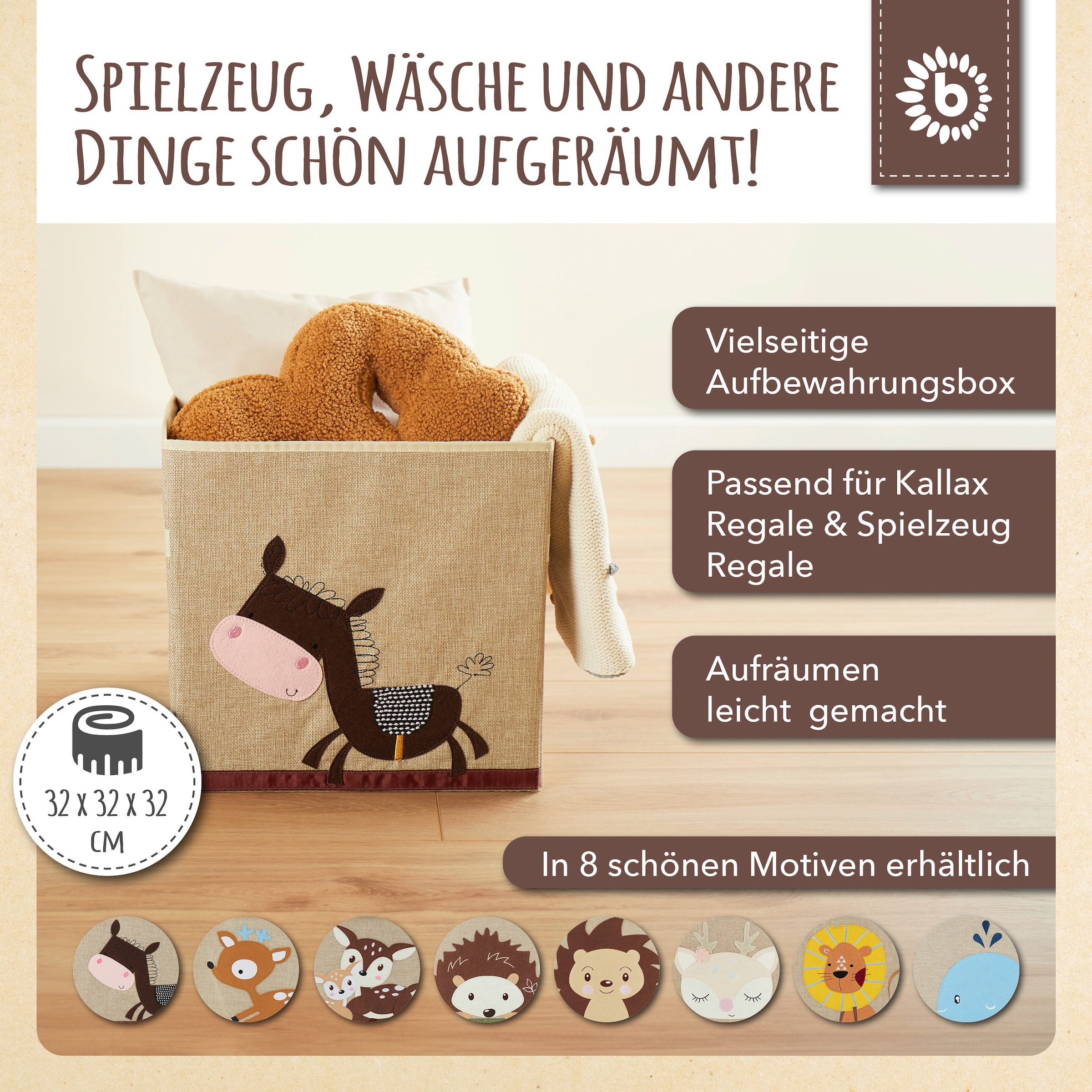Bieco Aufbewahrungsbox Kinder Kallax Esel