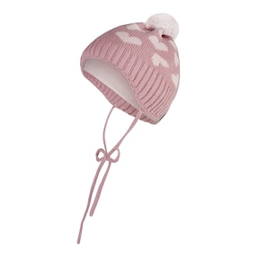 Winter-Strickmütze Bommel Herzen