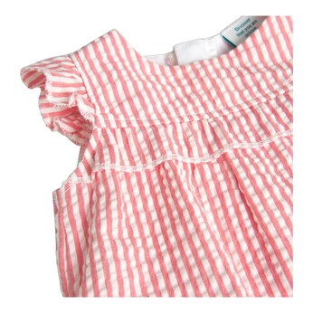 Seersucker-Kleid Flügelarm Ringel