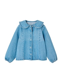 Jeansbluse mit Bubikragen Mädchen