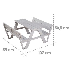 Kindersitzgruppe 'PICKNICK for 4' Outdoor +, mit Lehne, grau  Outdoor +