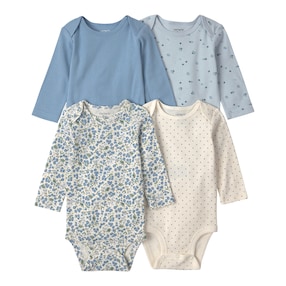 4er-Pack Bodys langarm Blaubeeren Punkte