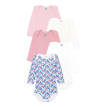 5er-Pack Bodys langarm Herzen Blumen Ringel