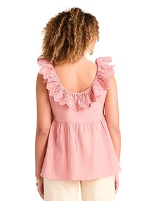 Musselinbluse mit Lochstickereien für Schwangerschaft und Stillzeit