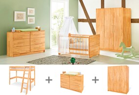 Jugendzimmer-Set „Natura” extrabreit groß mit Hochbett, 3-tlg.