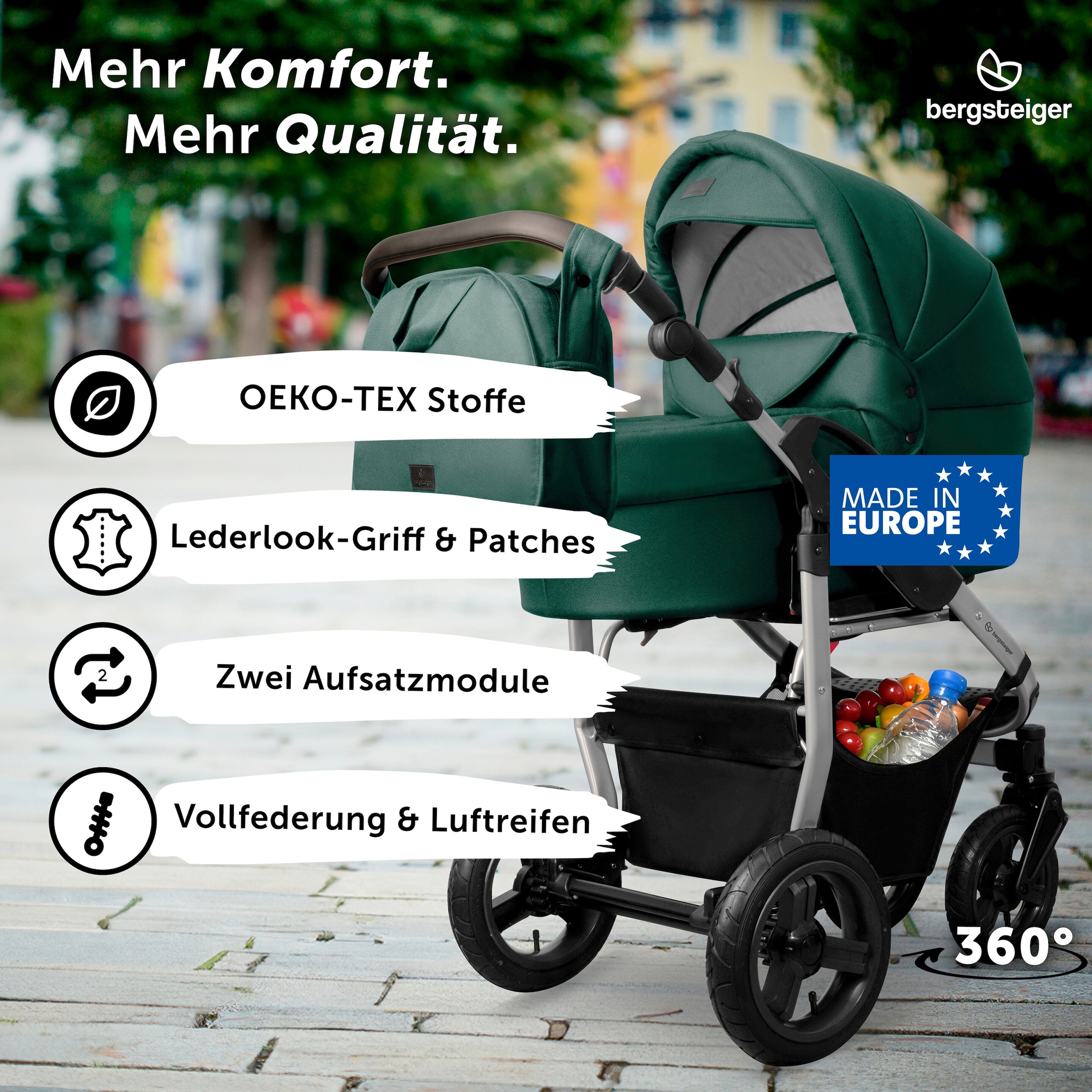 Bergsteiger Kinderwagen Capri gruen
