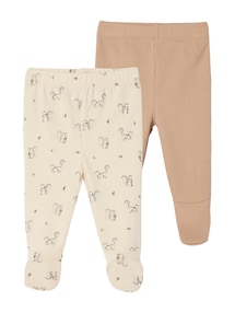 Bio-Kollektion: 2er-Pack Baby Jersey-Hosen mit Fuß