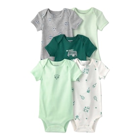Lot de 5 bodys à manches courtes sport maille côtelée
