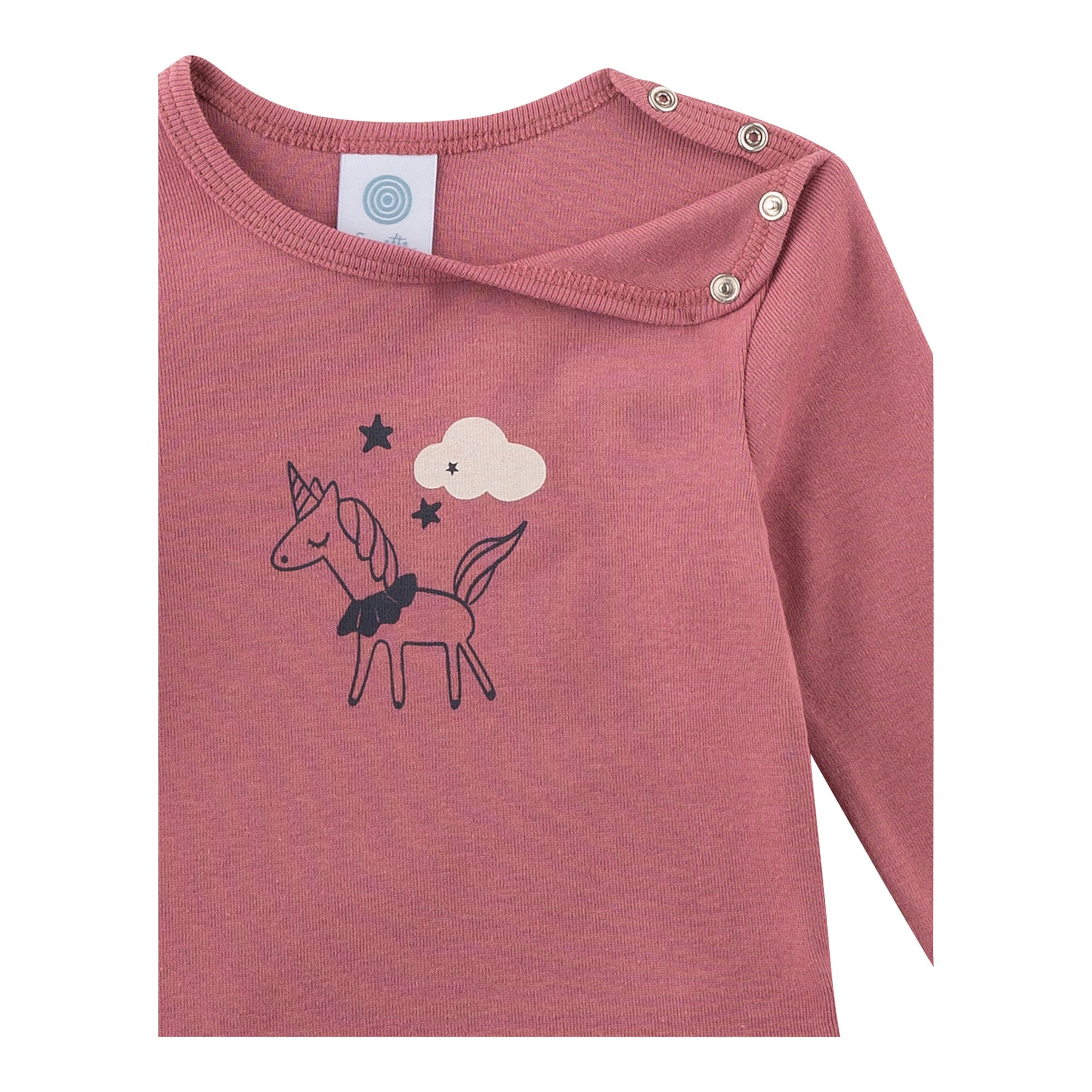 Sanetta Shirt langarm Einhorn dunkelrosa