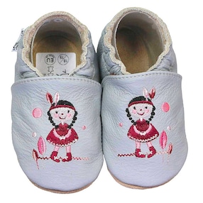 Krabbelschuhe Mädchen grau