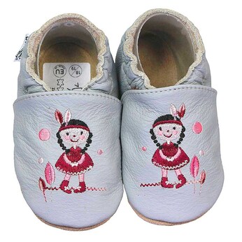 Krabbelschuhe Mädchen grau