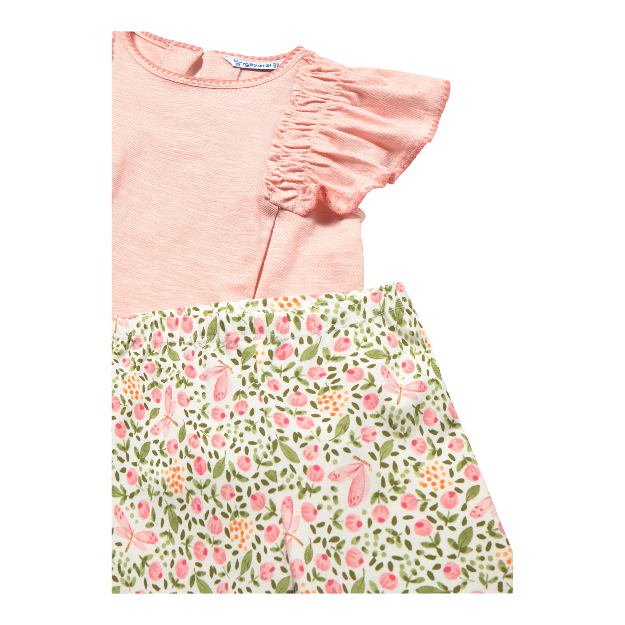 2-tlg. Set T-Shirt Flügelarm und Leggings Blumen