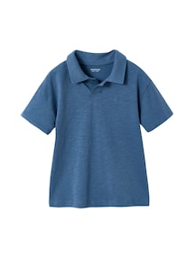 Poloshirt Jungen Palmen-Stickerei, Recycling-Baumwolle