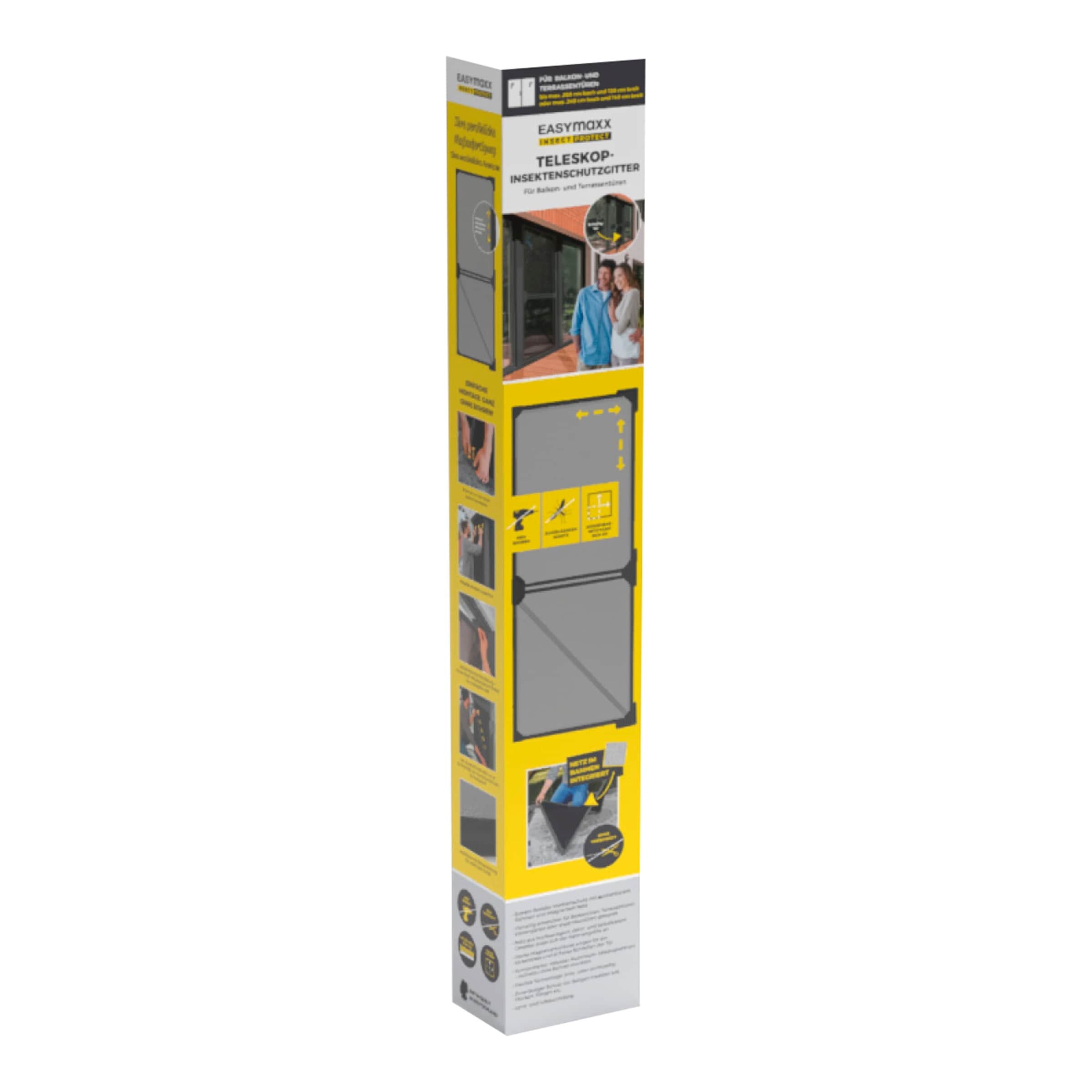 EASYmaxx Teleskop-Insektenschutzgitter-Schwingtür "Magic Fit"