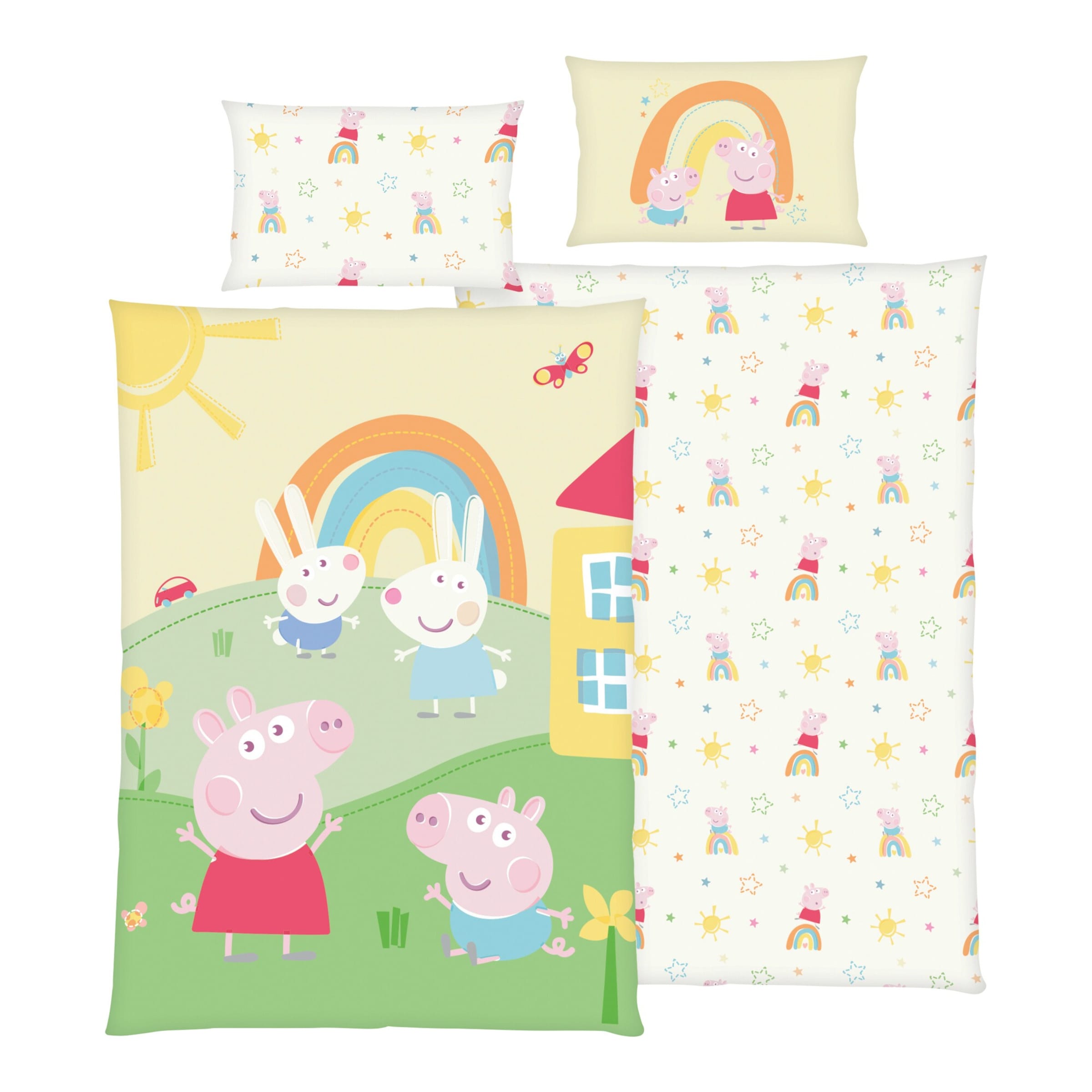 Baby Best Peppa Pig Renforcé Wende-Bettwäsche Peppa Pig 40x60 / 100x135 cm