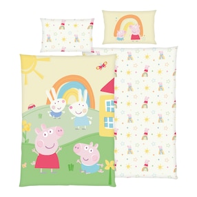 Renforcé Wende-Bettwäsche Peppa Pig 40x60 / 100x135 cm