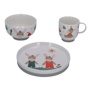 3-tlg. Kindergeschirr-Set aus Porzellan