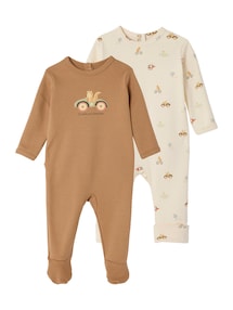 Bio-Kollektion: 2er-Pack Baby Strampler mit Aufdruck
