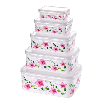 Lot de boîtes à clic «Clematis», 5 pièces 