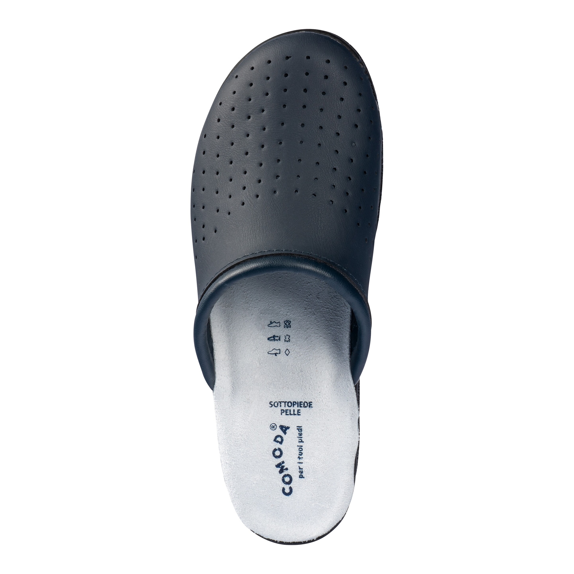 Pantolette mit Leder für Damen, Größe: 38, blau