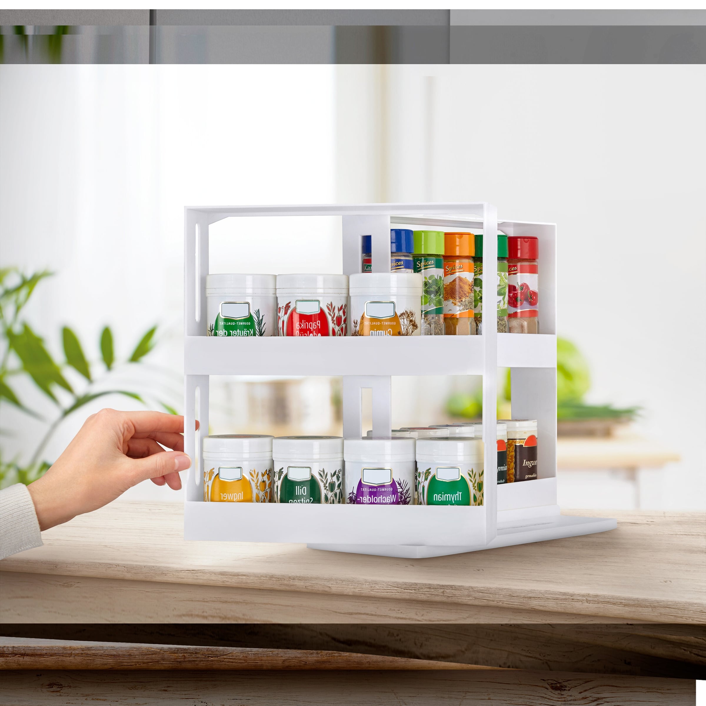Gewürzregal ausziehbar, weiß