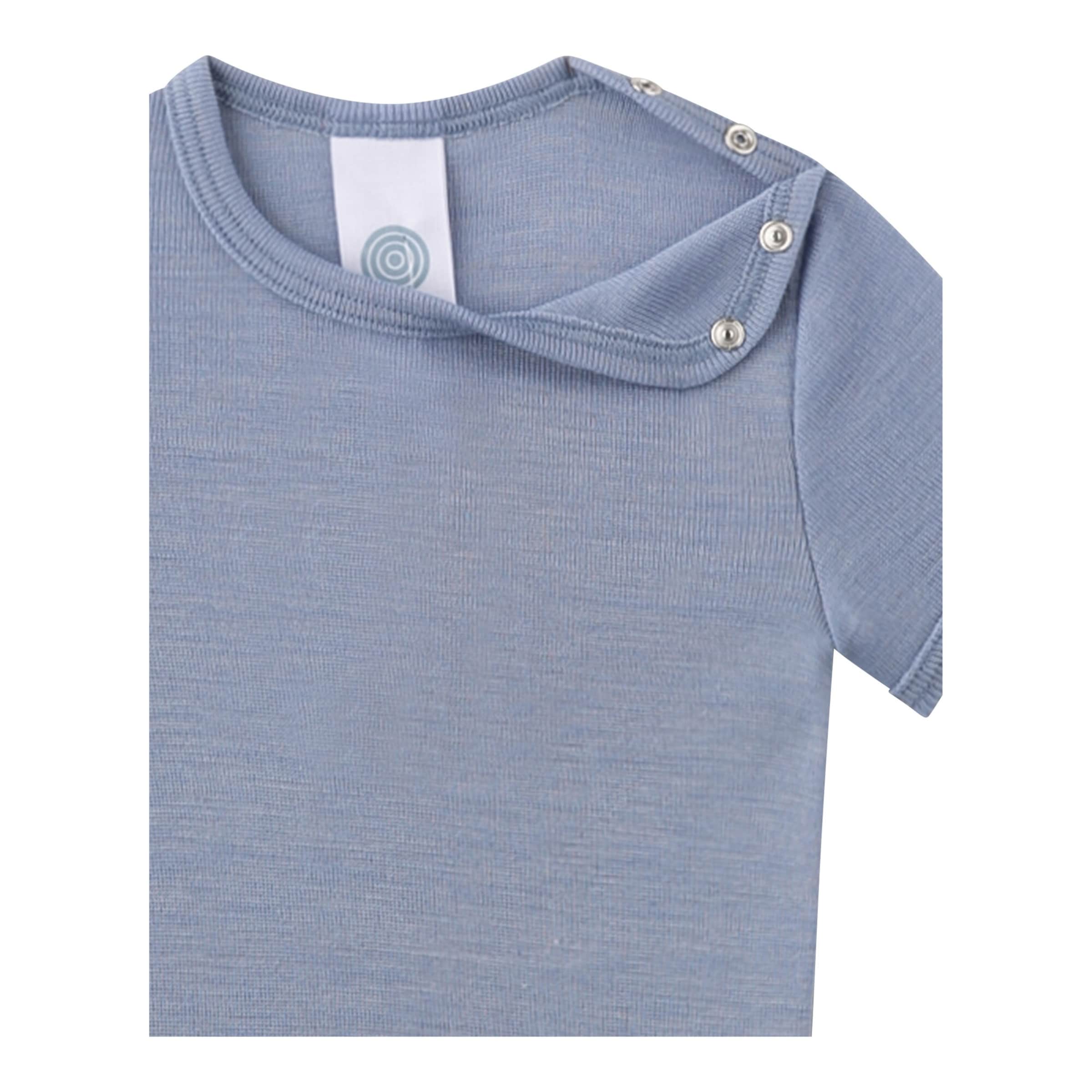 Sanetta Body kurzarm Wolle/Seide hellblau