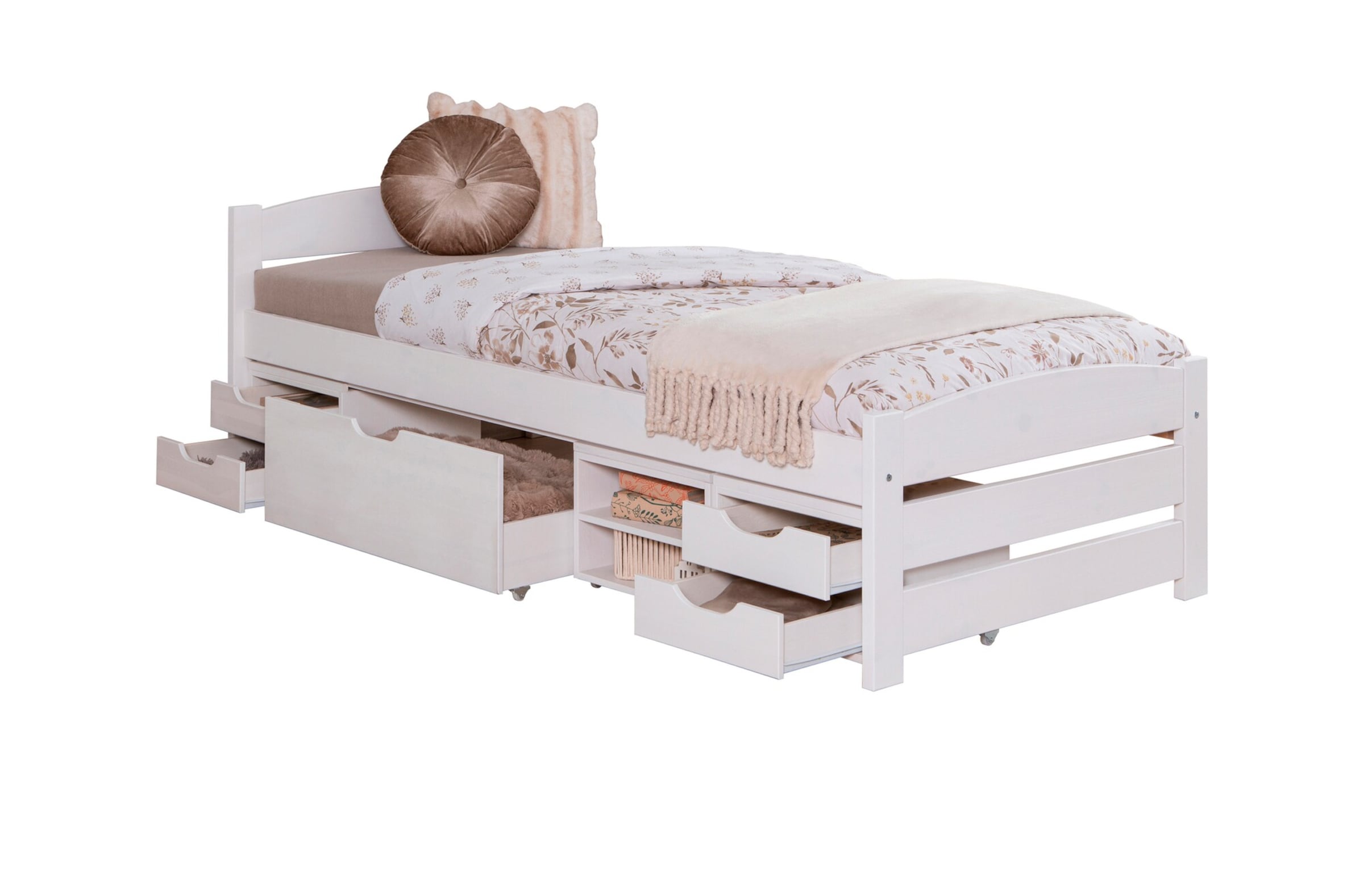 Ticaa Stauraumbett Seniorenbett „Loni“, Funktionsbett, Seniorenzimmer