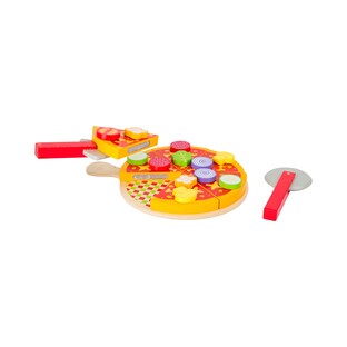 Schneide Pizza-Set aus Holz