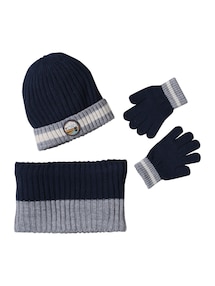 Jungen Set: Mütze, Schlauchschal & Handschuhe mit Dinosaurier