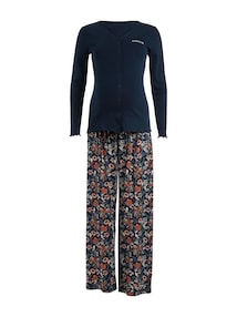 Schlafanzug mit geblümter Hose für Schwangerschaft & Stillzeit
