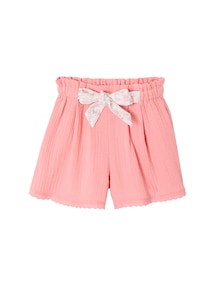 Mädchen Paperbag-Shorts aus Baumwoll-Musselin