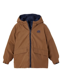 Wendbare Jungen Jacke mit Kapuze und Recycling-Polyester
