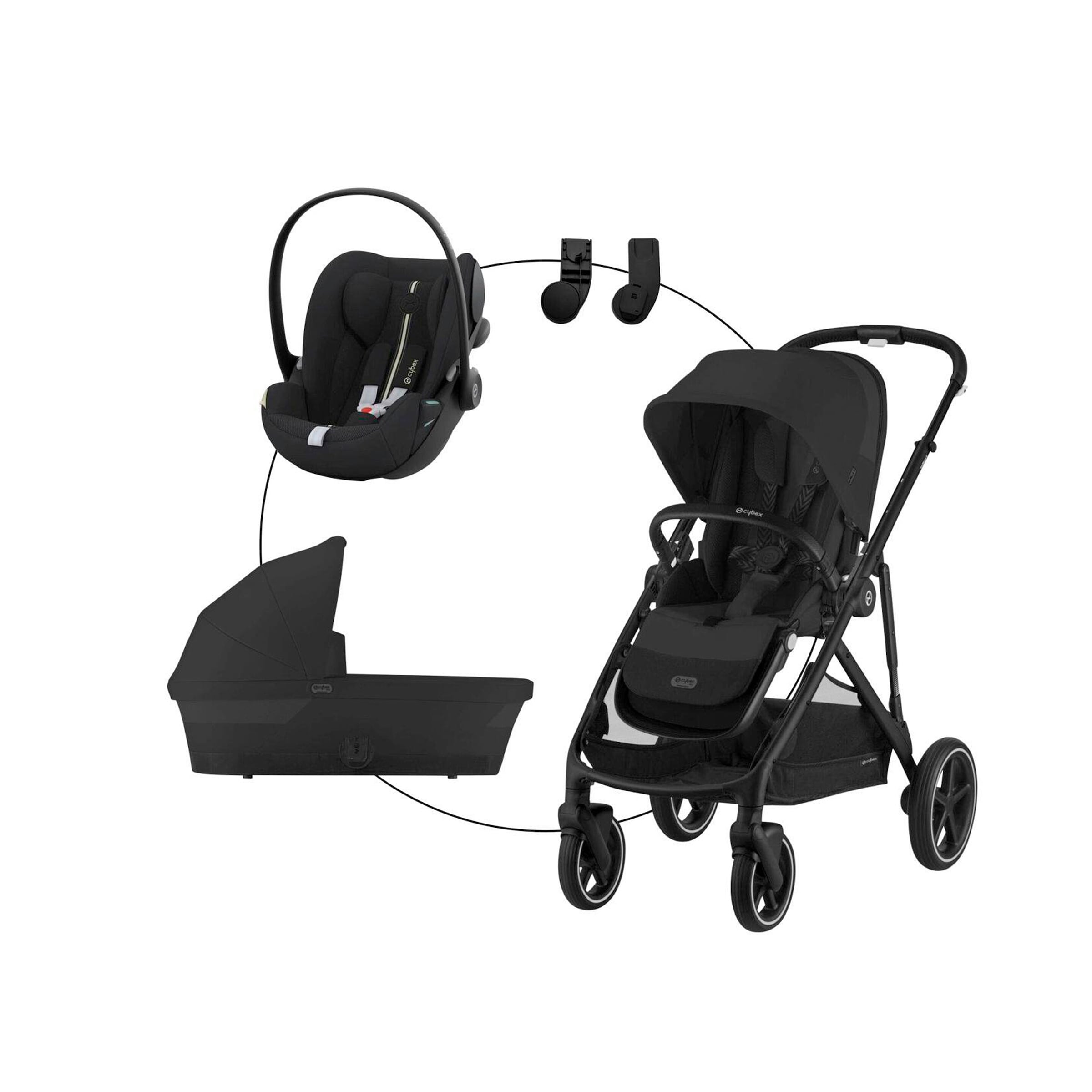 Cybex Kombikinderwagen Gazelle S Trio-Set inkl. Babyschale Cloud G i-Size schwarz