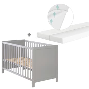 Beistellbett, 60 x 120 cm mit safe asleep Matratze Universal 