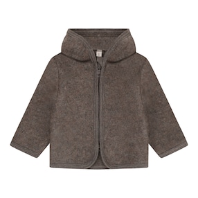 Wollfleece-Jacke Kapuze mit Ohren aus Merinowolle