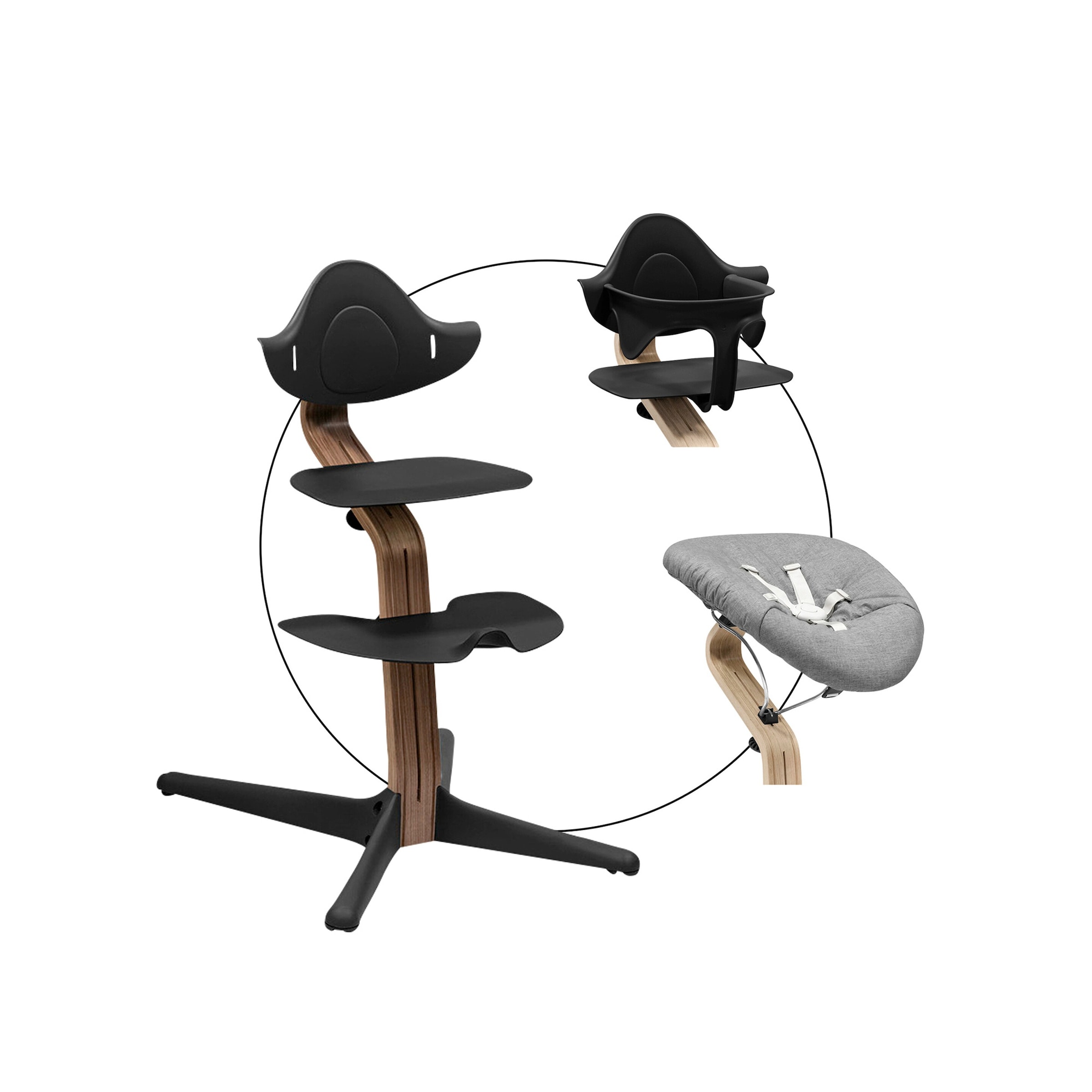 Stokke® Nomi Bundle Hochstuhl Walnuss inkl. Newbornset und Babyset