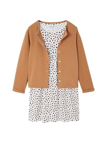 Mädchen-Set: Sweatjacke & Blumenkleid